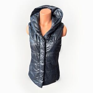 Lucy Womens Black Athletic Puffer Vest Size M Full Zip Quilted